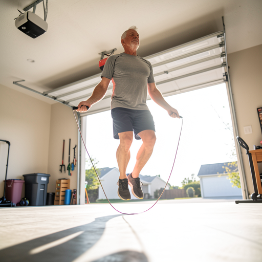 man jumping rope gym