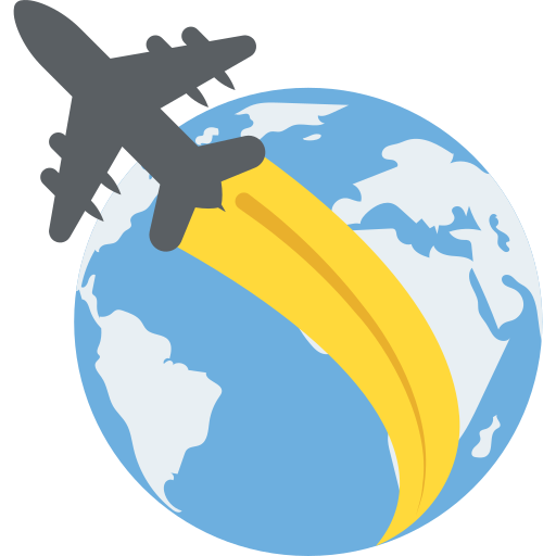 a plane over the globe